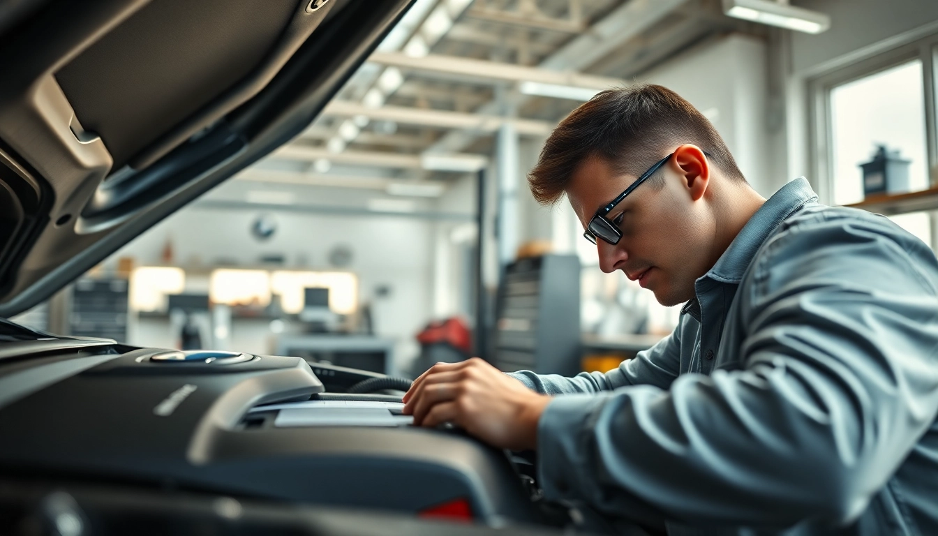 BMW Spezialist repariert ein Fahrzeug in einer professionellen Werkstatt