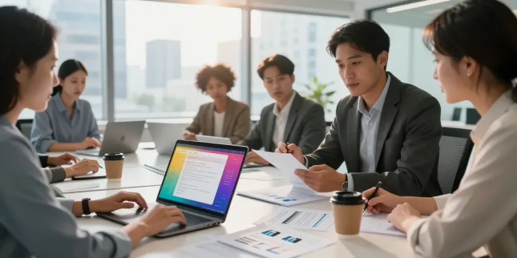 IT-Sicherheitsberatung bei professioneller Sicherheitsanalyse in modernem Büro.