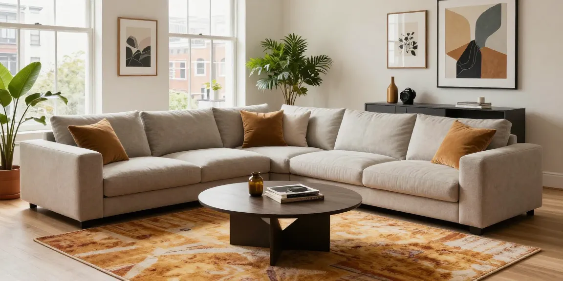 Entdecken Sie eine moderne Möbelkollektion in einem stilvollen Wohnzimmer für Möbel Shop Online.