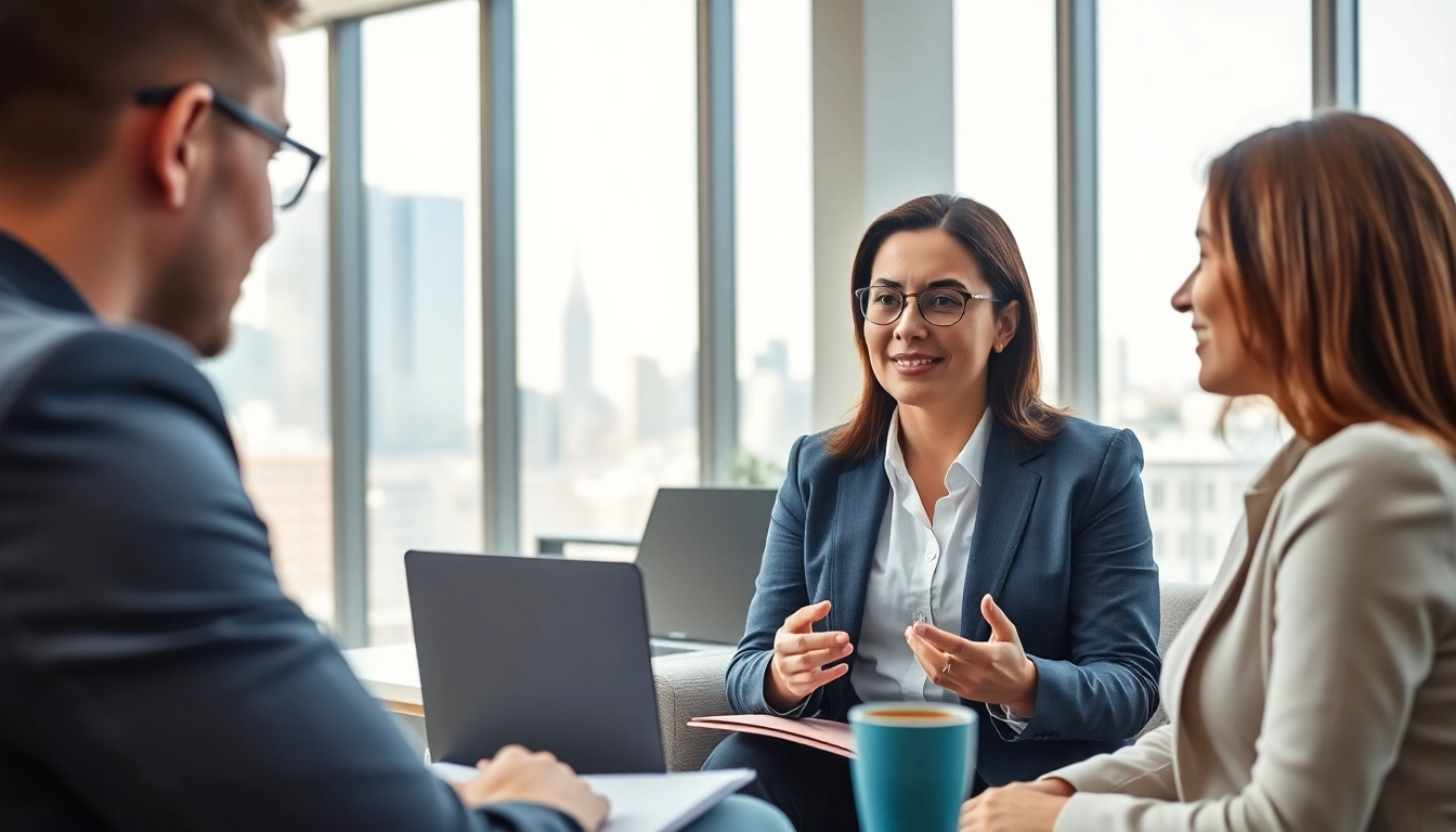 Headhunter Schweiz interviewt Kandidaten in einem modernen Büro mit professioneller Atmosphäre.